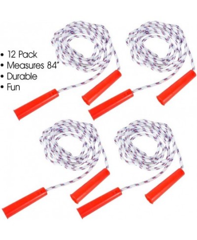 84 Inch Nylon Ropes for Kids - Pack of 12 - Durable Jump Ropes with Plastic Handles - Healthy Indoor and Outdoor Skipping Act...