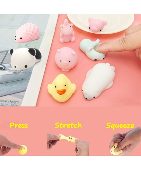 15 Pcs Mochi Squishes Mini Kawaii Animal Squeeze Soft Great Stress Reliever Fidget Sensory for Adults Christmas Party Favors ...