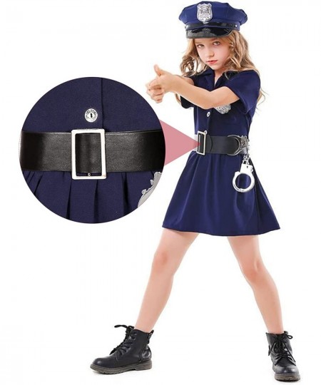 Police Officer Costume for Girls Kids Halloween Costumes Cop Uniform Outfit Dress Up Role Play with Badge Handcuffs Hat Toys ...