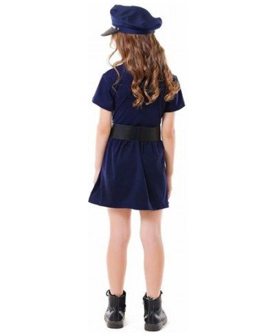 Police Officer Costume for Girls Kids Halloween Costumes Cop Uniform Outfit Dress Up Role Play with Badge Handcuffs Hat Toys ...