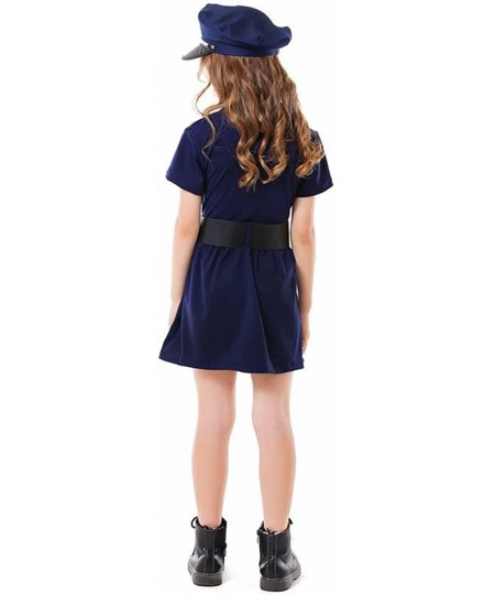 Police Officer Costume for Girls Kids Halloween Costumes Cop Uniform Outfit Dress Up Role Play with Badge Handcuffs Hat Toys ...