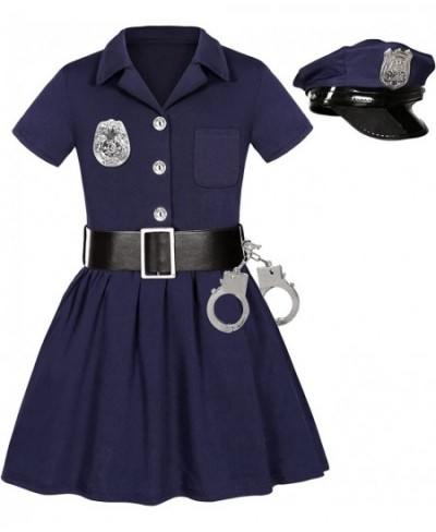 Police Officer Costume for Girls Kids Halloween Costumes Cop Uniform Outfit Dress Up Role Play with Badge Handcuffs Hat Toys ...