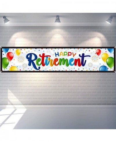 Happy Retirement Banner Huge Retirement Party Sign Home Outdoor Retirement Party Banner Bunting Backdrop Background Photo Boo...