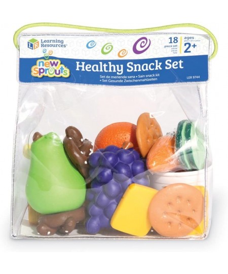 New Sprouts Healthy Snack Set - 18 Pieces Ages 2+ Pretend Play Food for Toddlers Preschool Learning Toys Kitchen Play Toys fo...