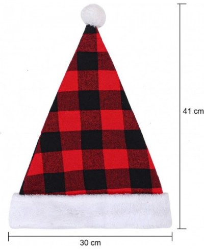 3 Pack Christmas Santa Hat Plaid Santa Hat Luxury Plush Hat for Christmas Costume Party and Holiday Event $15.99 - Kids' Dres...