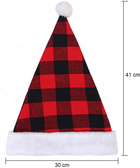 3 Pack Christmas Santa Hat Plaid Santa Hat Luxury Plush Hat for Christmas Costume Party and Holiday Event $15.99 - Kids' Dres...