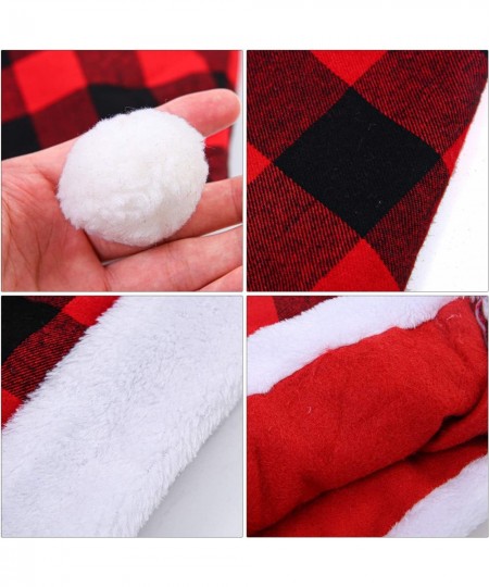 3 Pack Christmas Santa Hat Plaid Santa Hat Luxury Plush Hat for Christmas Costume Party and Holiday Event $15.99 - Kids' Dres...