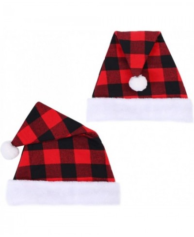 3 Pack Christmas Santa Hat Plaid Santa Hat Luxury Plush Hat for Christmas Costume Party and Holiday Event $15.99 - Kids' Dres...