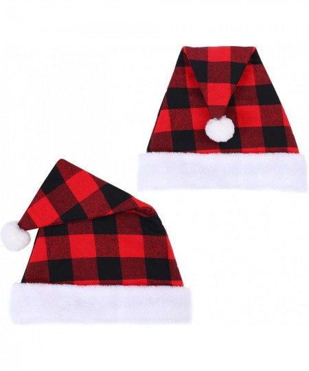 3 Pack Christmas Santa Hat Plaid Santa Hat Luxury Plush Hat for Christmas Costume Party and Holiday Event $15.99 - Kids' Dres...