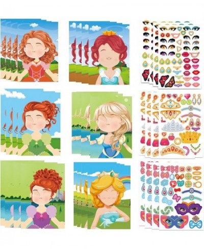 36PCS Princess Make a Face Stickers Themed Party Favors DIY Princess Dress Up Jewelry Sticker Toy for Kids Girls Princess Bir...