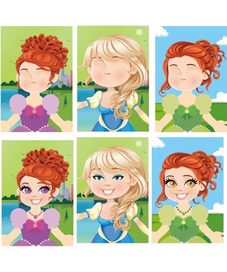 36PCS Princess Make a Face Stickers Themed Party Favors DIY Princess Dress Up Jewelry Sticker Toy for Kids Girls Princess Bir...