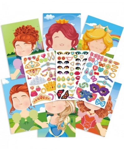 36PCS Princess Make a Face Stickers Themed Party Favors DIY Princess Dress Up Jewelry Sticker Toy for Kids Girls Princess Bir...