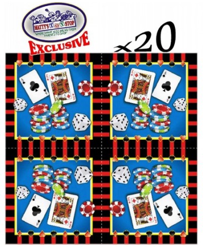 Deluxe Casino Night Theme Party Supplies Set for 20 People Includes 20 Large Plates 20 Small Plates 20 Napkins 20 Cups & 2 Ta...