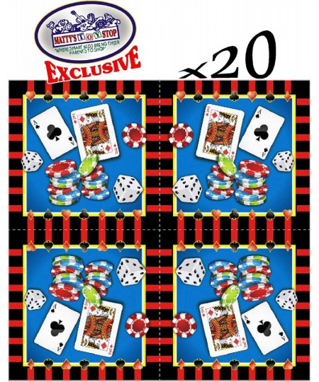 Deluxe Casino Night Theme Party Supplies Set for 20 People Includes 20 Large Plates 20 Small Plates 20 Napkins 20 Cups & 2 Ta...