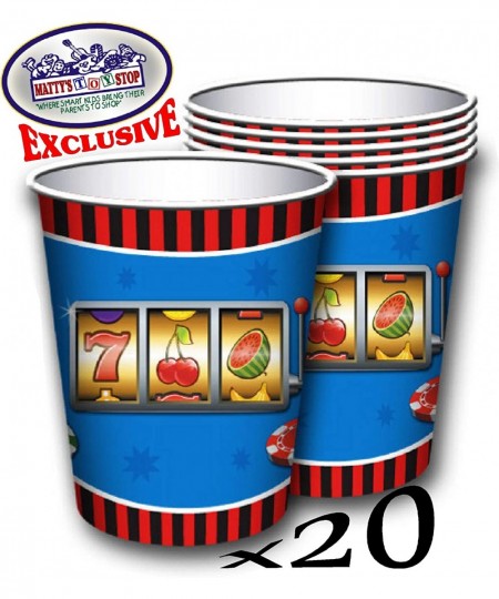 Deluxe Casino Night Theme Party Supplies Set for 20 People Includes 20 Large Plates 20 Small Plates 20 Napkins 20 Cups & 2 Ta...