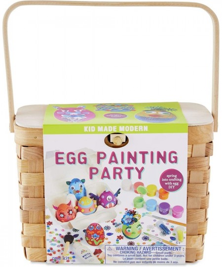 Kids Arts and Crafts - Egg Painting Party Craft Kit - Wooden Easter Egg Decorating Arts and Craft Kit - Children's Springtime...