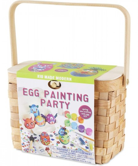 Kids Arts and Crafts - Egg Painting Party Craft Kit - Wooden Easter Egg Decorating Arts and Craft Kit - Children's Springtime...