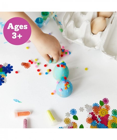 Kids Arts and Crafts - Egg Painting Party Craft Kit - Wooden Easter Egg Decorating Arts and Craft Kit - Children's Springtime...