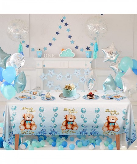 Teddy bear baby shower we can bearly wait baby shower decorations 1pcsTablecloth 20pcs Plates and 20pcs Napkins for Teddy Bea...