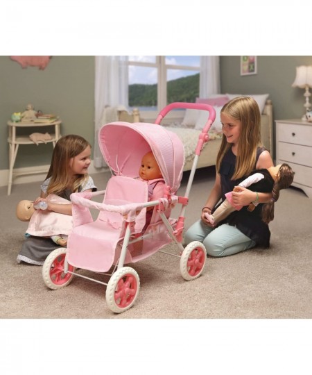 Folding Double Front-to-Back Doll Stroller (fits 18 inch Dolls) Pink/White $78.02 - Doll Accessories