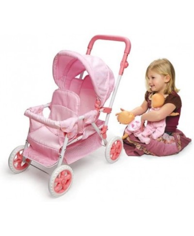 Folding Double Front-to-Back Doll Stroller (fits 18 inch Dolls) Pink/White $78.02 - Doll Accessories