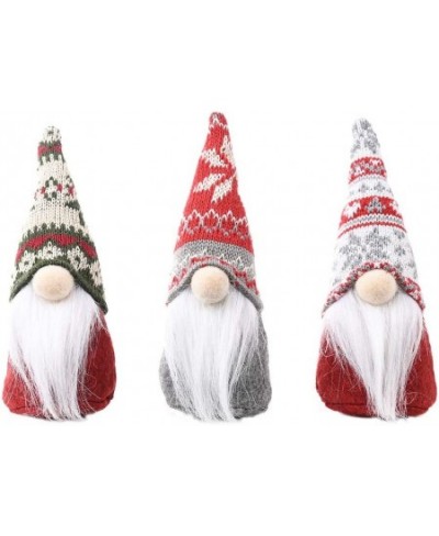 3 Pcs Little Christmas Gnome Plush Doll Xmas Long Hat Elf Cloth Dolls Handmade Plush Doll Table Decoration Window Display Chr...