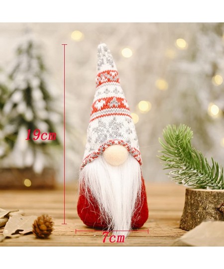 3 Pcs Little Christmas Gnome Plush Doll Xmas Long Hat Elf Cloth Dolls Handmade Plush Doll Table Decoration Window Display Chr...