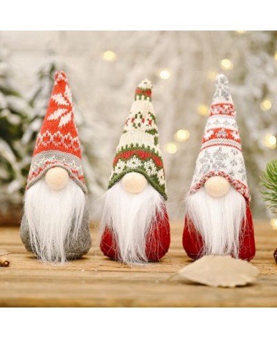 3 Pcs Little Christmas Gnome Plush Doll Xmas Long Hat Elf Cloth Dolls Handmade Plush Doll Table Decoration Window Display Chr...