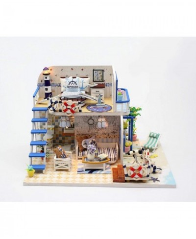 Blue Coast Miniature Coast Cottage Model DIY Dollhouse Project Kit | Includes Lights and Furniture (Unassembled) $38.46 - Dol...