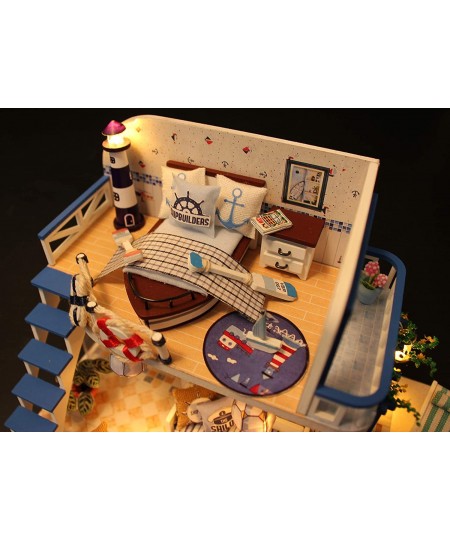 Blue Coast Miniature Coast Cottage Model DIY Dollhouse Project Kit | Includes Lights and Furniture (Unassembled) $38.46 - Dol...