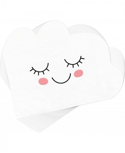 80 Pieces Baby Shower Cloud Napkins White Cloud Shaped Tissue Paper Cocktail Napkins Baby Girl Boy Smiling Cloud Disposable N...