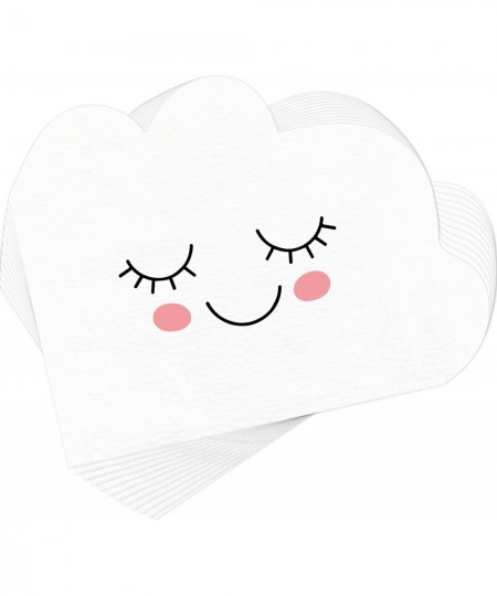 80 Pieces Baby Shower Cloud Napkins White Cloud Shaped Tissue Paper Cocktail Napkins Baby Girl Boy Smiling Cloud Disposable N...