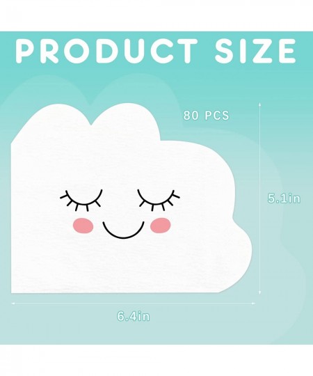 80 Pieces Baby Shower Cloud Napkins White Cloud Shaped Tissue Paper Cocktail Napkins Baby Girl Boy Smiling Cloud Disposable N...