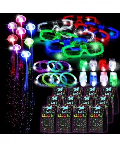 45 Pieces Glow Neon Party Supplies Light up Party Favors with 8 Finger Lights 8 LED Bracelets 8 Flashing Glasses 8 LED Lights...