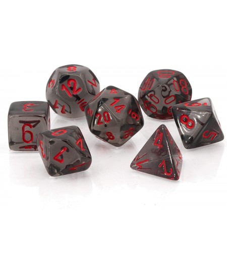 Dice Translucent: 7pc Smoke/Red Grey $21.12 - Game Accessories