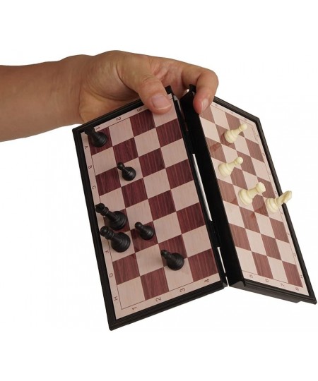 Mini Chess Board 7.08" x 7.08" Folding Chess Set with Magnetic Pieces Travel Chess Set Board Game for Kids and Family. (Small...