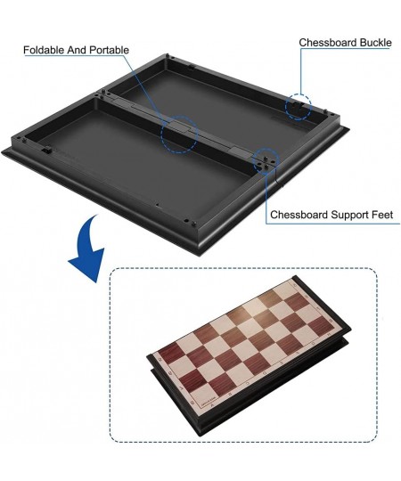 Mini Chess Board 7.08" x 7.08" Folding Chess Set with Magnetic Pieces Travel Chess Set Board Game for Kids and Family. (Small...