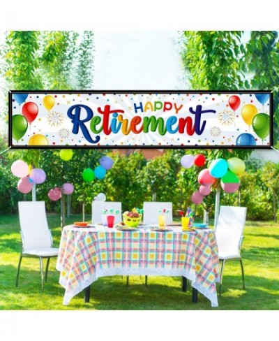 Happy Retirement Banner Huge Retirement Party Sign Home Outdoor Retirement Party Banner Bunting Backdrop Background Photo Boo...