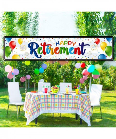 Happy Retirement Banner Huge Retirement Party Sign Home Outdoor Retirement Party Banner Bunting Backdrop Background Photo Boo...