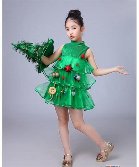 Girl’s Christmas Tree Dress Costume Kids Ms Claus Costume Xmas Party Tutu Dress Outfit for Girl $31.71 - Kids' Costumes