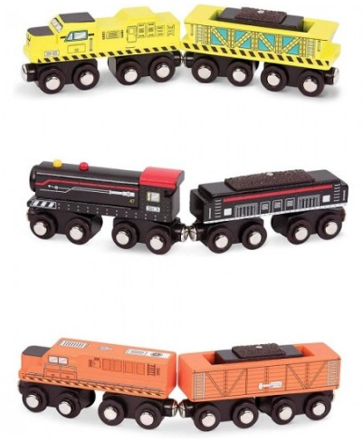 – Wooden Locomotive & Freight Cars – Classic Wooden Toy Train Set with Locomotive & Cars for Kids & Collectors Aged 3 Years O...