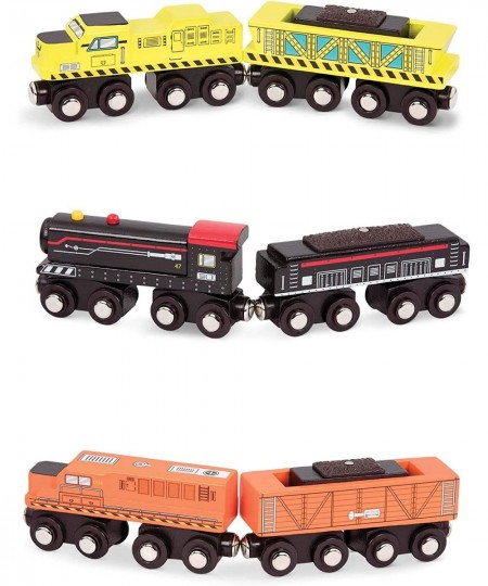 – Wooden Locomotive & Freight Cars – Classic Wooden Toy Train Set with Locomotive & Cars for Kids & Collectors Aged 3 Years O...