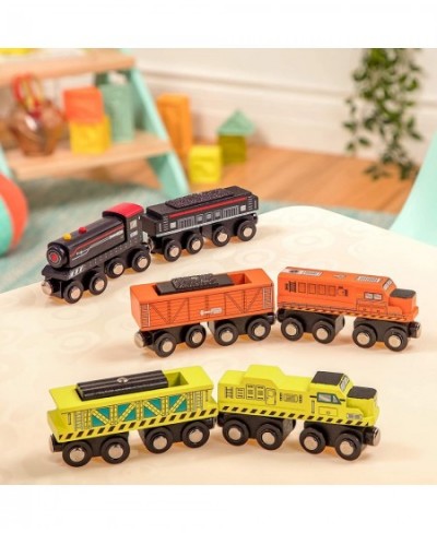 – Wooden Locomotive & Freight Cars – Classic Wooden Toy Train Set with Locomotive & Cars for Kids & Collectors Aged 3 Years O...