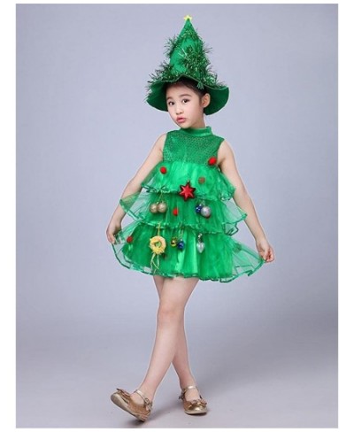 Girl’s Christmas Tree Dress Costume Kids Ms Claus Costume Xmas Party Tutu Dress Outfit for Girl $31.71 - Kids' Costumes