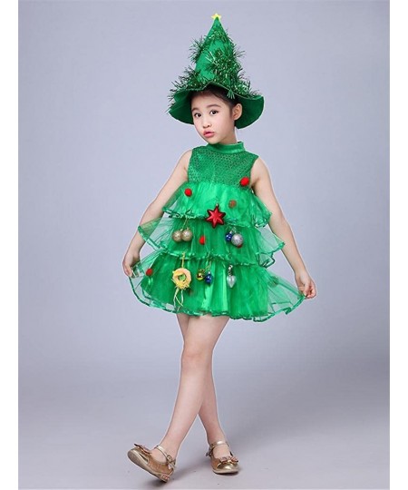 Girl’s Christmas Tree Dress Costume Kids Ms Claus Costume Xmas Party Tutu Dress Outfit for Girl $31.71 - Kids' Costumes