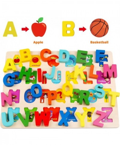 Wooden Puzzles for Toddlers Alphabet Number Shape Learning Puzzle for Kids Ages 3 4 5 Montessori Toys Preschool Education Gif...