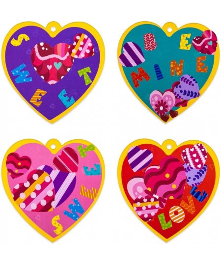 Valentines Heart Craft Kits with 30 Heart Cards Heart Stickers and Letter Stickers Valentines Day Gifts for Kids Classroom DI...