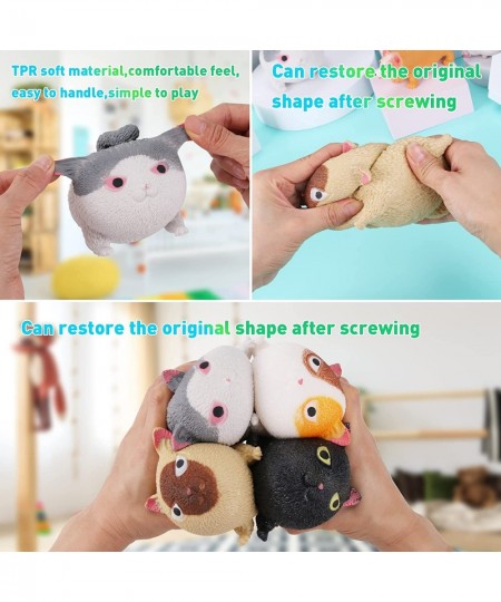 Cat nee doh Funny Cute Cat-Shaped Ball Cat Squishy Stress Balls Toy for Kids Adults Christmas Toys Party Favor Gifts for Chil...