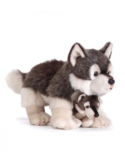 Nat and Jules Mommy Wolf and Pup Wintry Gray Children's Plush Stuffed Animal Toy Set of 2 $63.54 - Plush Figure Toys