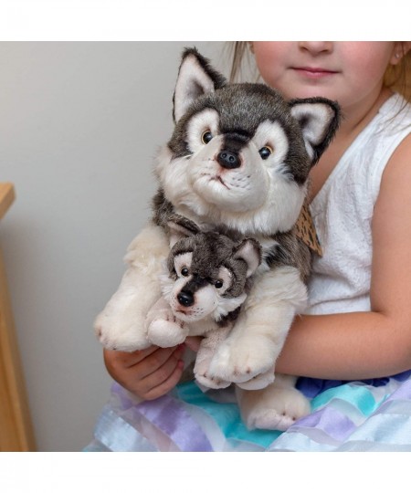 Nat and Jules Mommy Wolf and Pup Wintry Gray Children's Plush Stuffed Animal Toy Set of 2 $63.54 - Plush Figure Toys